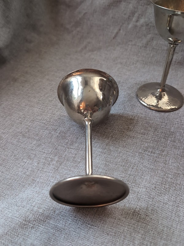 Vtg SilverCraft Goblets Silver Plated EPNS Electroplated Nickel Silver Set Of 5 gallery