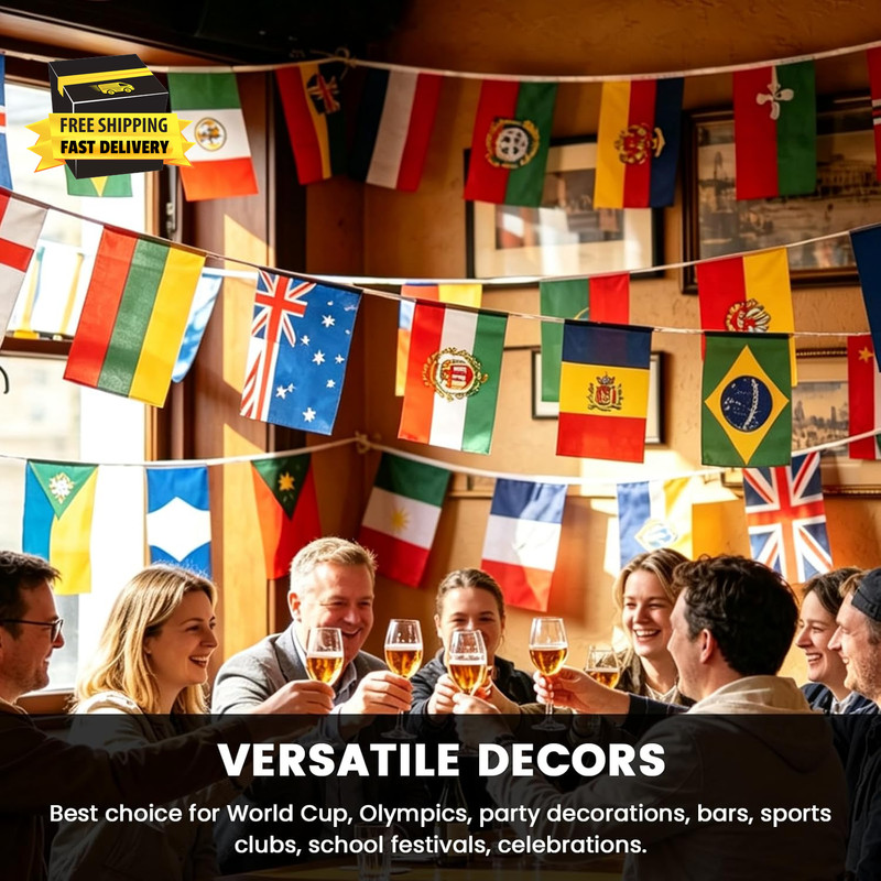 235Ft 226 Countries International String Flags-8"X5.5" International World Flags gallery