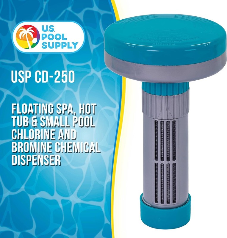 Floating Chlorine Bromine Dispenser 1" Tablets 13 Flow Settings for Pools gallery