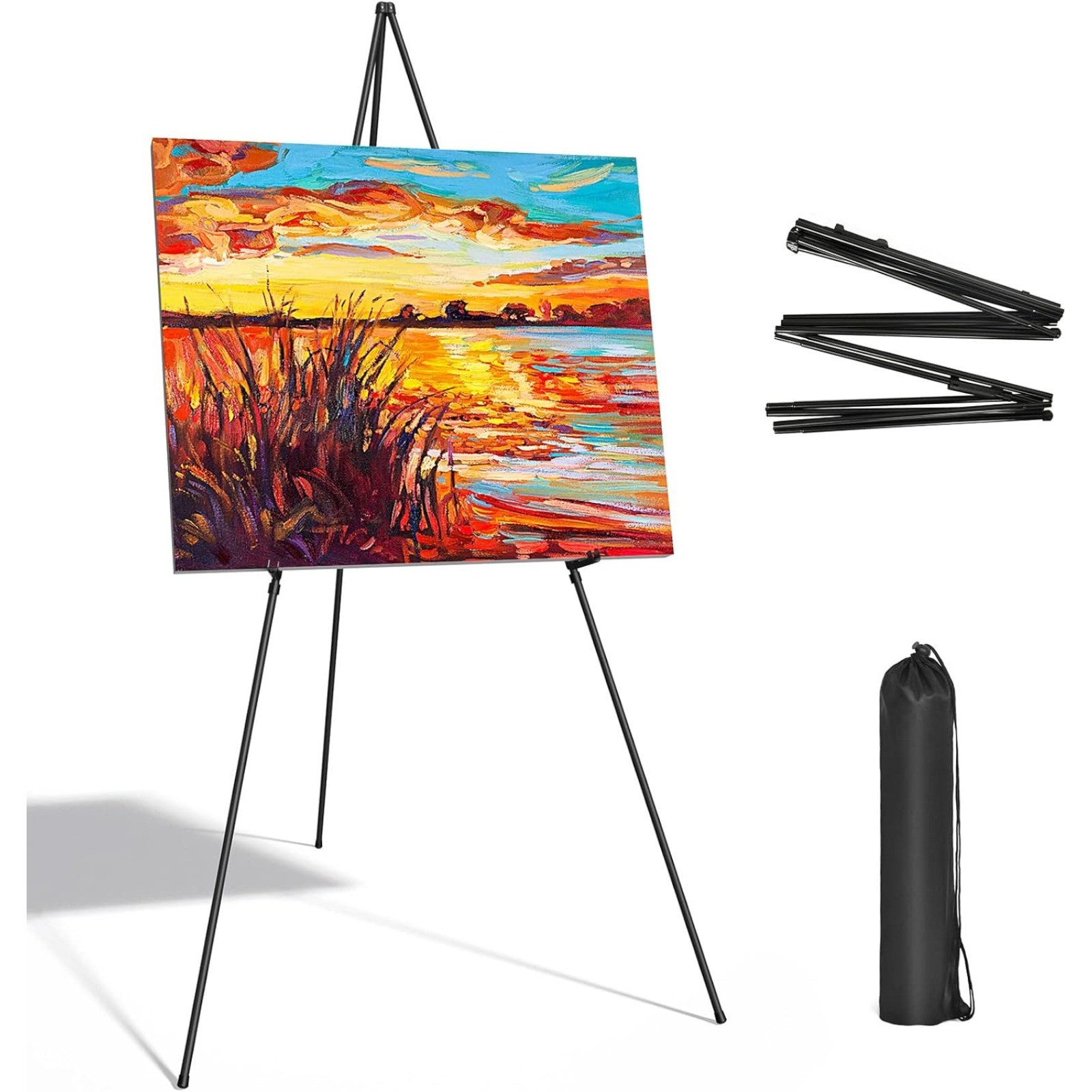 63" Foldable Tripod Display Easel Stand for Wedding Floor Display Show Painting gallery