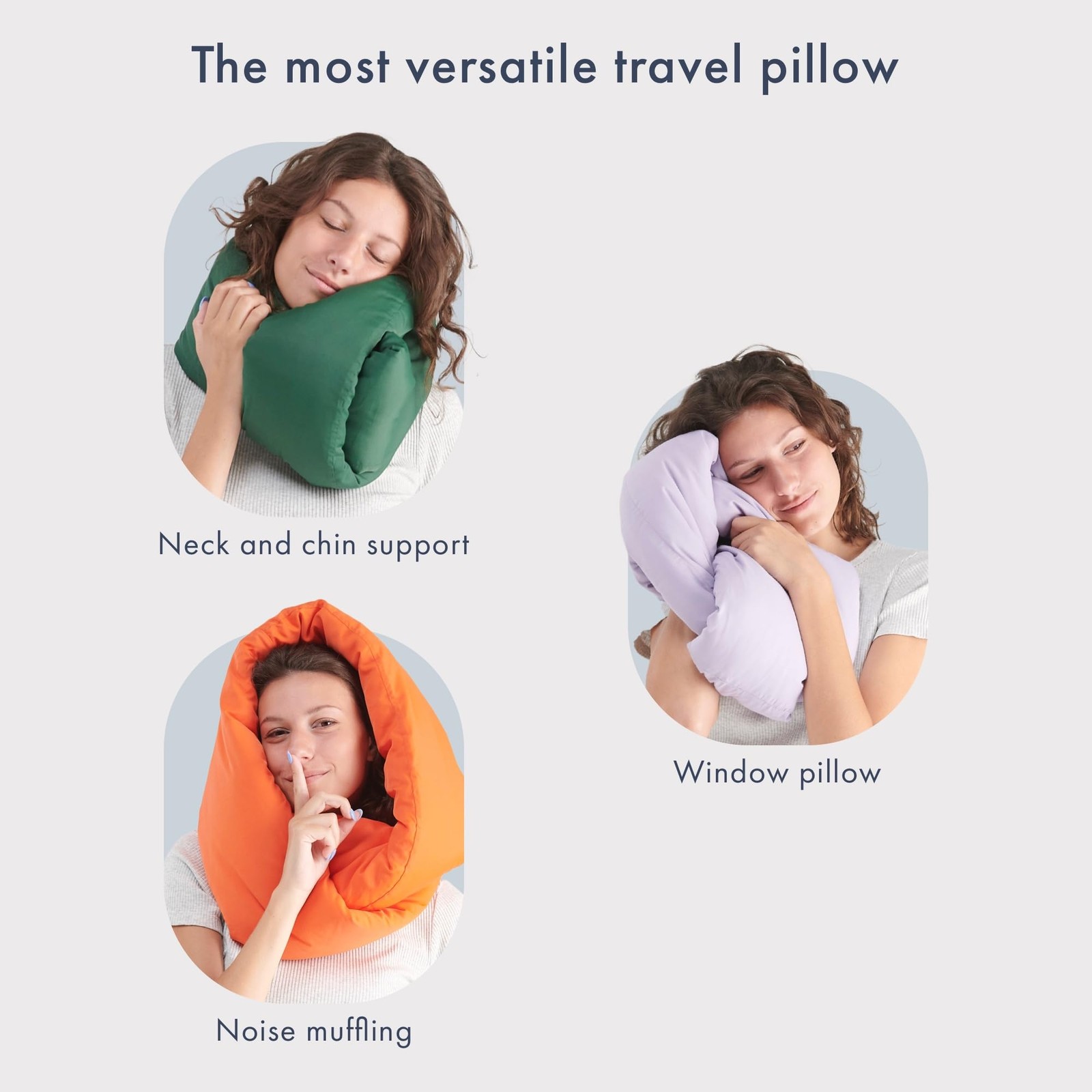 Travel Pillow Neck Support Soft Scarf Memory Foam Navy Huzi Infinity H1267N gallery