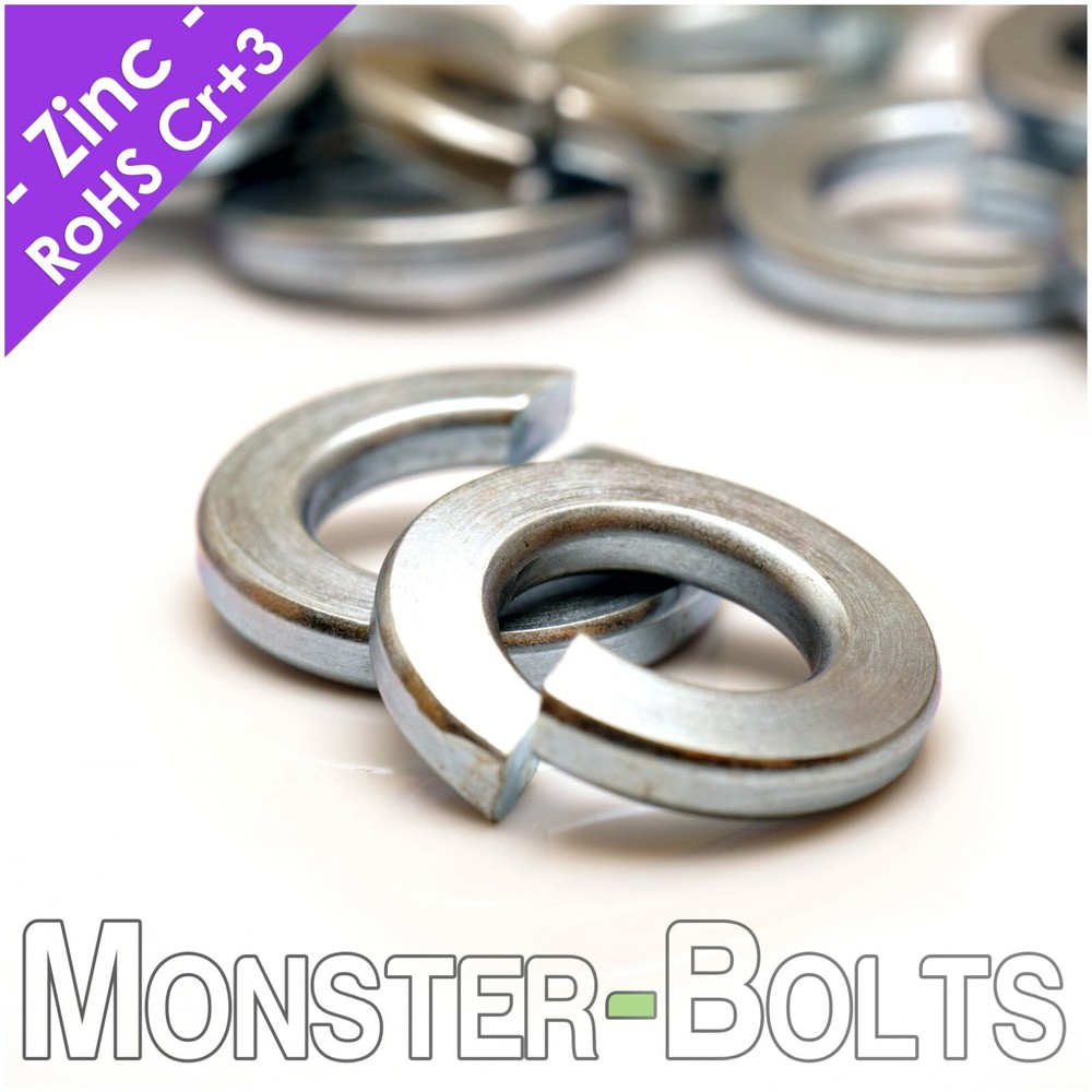 Regular Split Lock Washer, Zinc Plated Steel #4 #6 #8 #10 1/4" 5/16" SAE US Inch