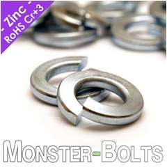 Regular Split Lock Washer, Zinc Plated Steel #4 #6 #8 #10 1/4″ 5/16″ SAE US Inch