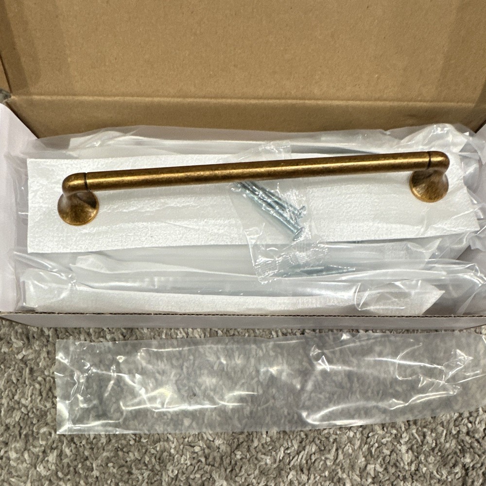 HARPOON Brushed Gold Bar Cabinet Pulls w/ Screws, 10in, 9in C-C, 10 Pack