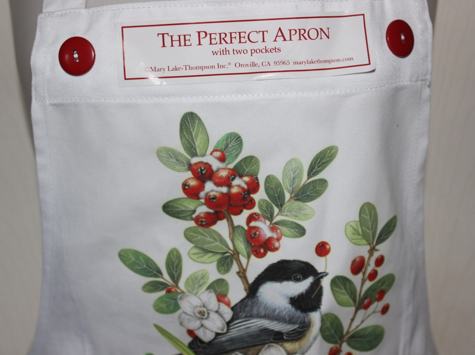 NWOT Mary Lake-Thompson Chickadee Apron Two Pockets Polyester & Cotton gallery