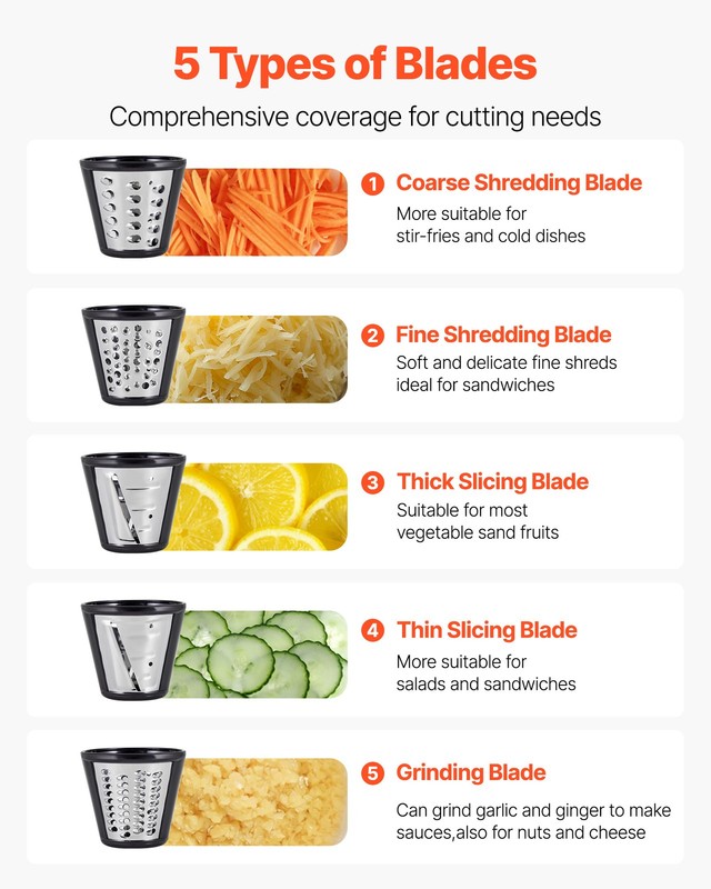 VEVOR Electric Cheese Grater Salad Maker 200W Salad Shooter Vegetable Slicer gallery