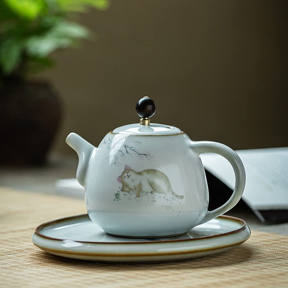 280ml Ceramic Teapot Ru Kiln Handmade Teapot Chinese Kung Fu Tea Kettle gallery