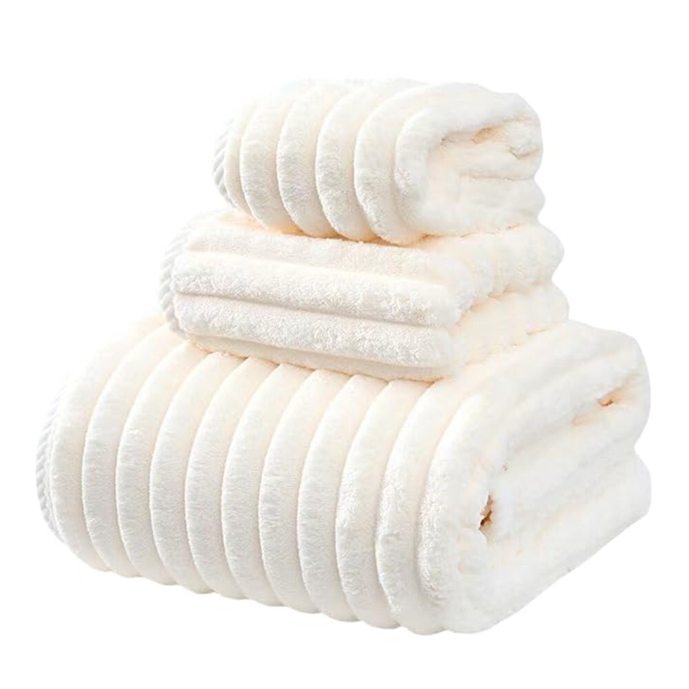 3-Piece Candy Fleece Towel Set - Bath, Hand & Face Towels in Multiple Colors USA gallery
