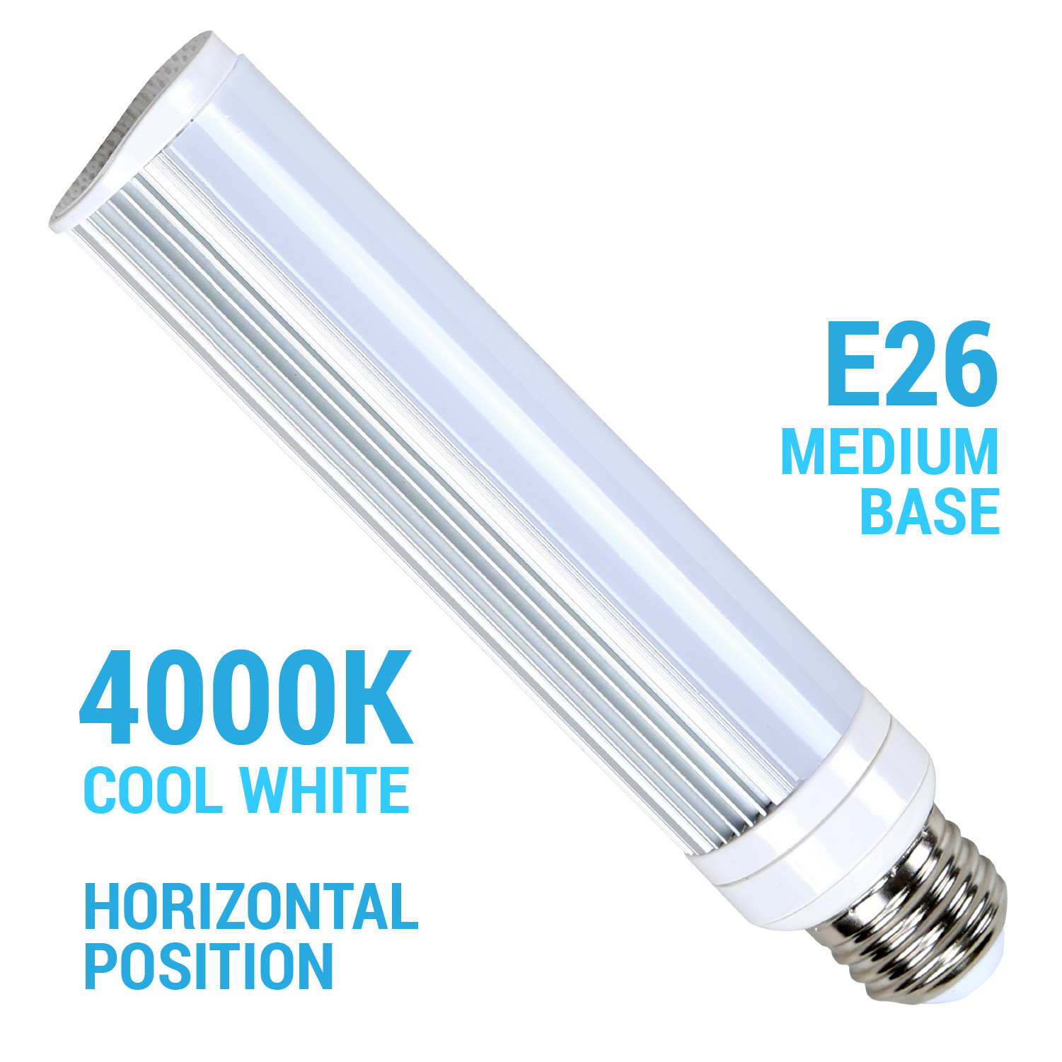 8W =13W =18W Horizontal PL LED CFL Compact Fluorescent 4000K Cool White E26 gallery