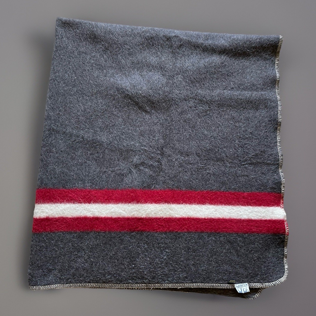 Kumpi Alpaca Wool Blend Blanket Throw Red Stripe Camping Hiking Travel Cozy Warm gallery