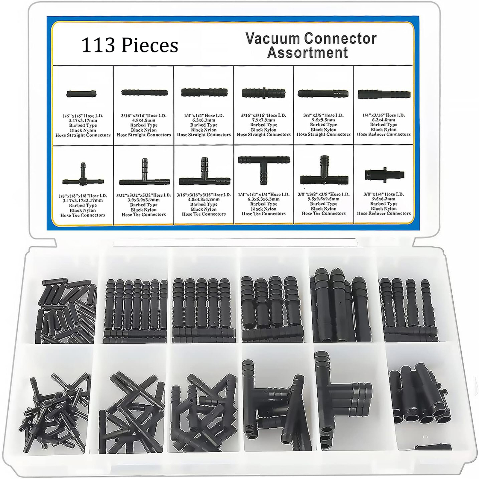 Vacuum Connector Assortment Vacuum Line Fittings Kit 113Pcs 12 Sizes, Tube Conne gallery