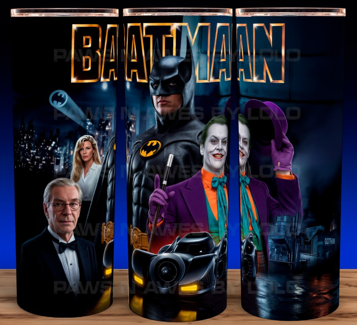 Batman 89 Keaton - Alfred - Kim Bassinger - Joker Batmobile Cup Mug Tumbler 20oz gallery