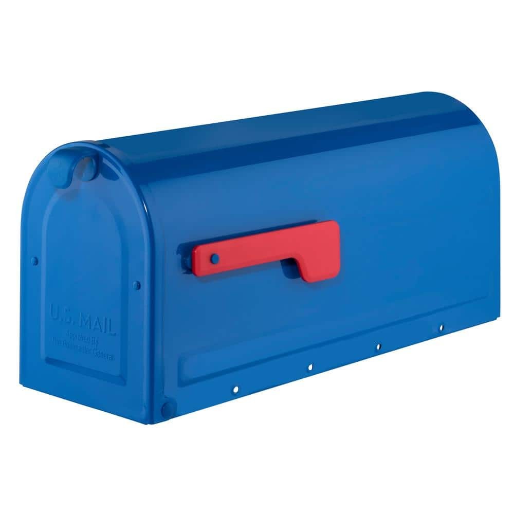 Architectural Mailboxes MB1 Blue, Medium, Steel, Post Mount Mailbox gallery