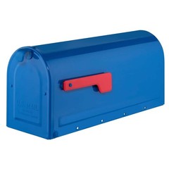 Architectural Mailboxes MB1 Blue, Medium, Steel, Post Mount Mailbox