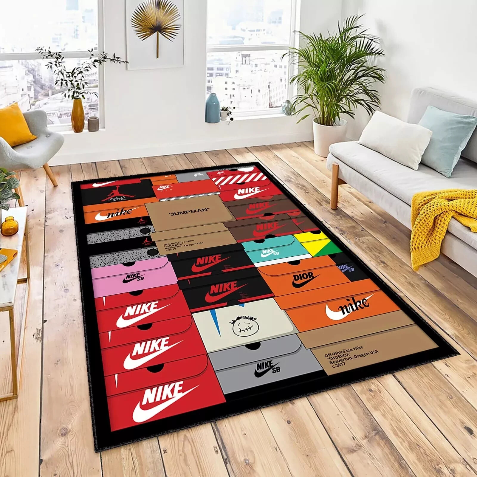 Sneaker Box Rug, Shoe Box Themed Hypebeast Sneaker, Cool Sneakers Boxes Carpet gallery