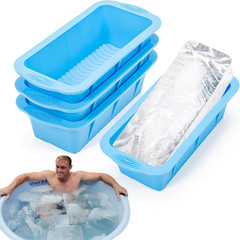 Extra Large Ice Block Mold for Ice Bath, 4 Pack 9.4Lb Big Ice Cube Molds, Silico
