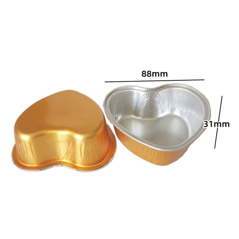 Convenient Heart Shaped Baking Pans with Lids Set of 10 100ML Aluminum Foil gallery