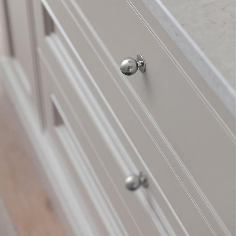 12PCS Brushed Satin Nickel Cabinet Knobs 1 Inch Round Modern Minimalist Pulls gallery