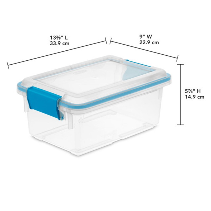 Sterilite 7.5 Quart Gasket Box, Stackable Storage Bin with Latching Lid, 6 Pack gallery
