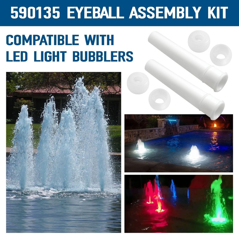 Eyeball Assembly Kit for Pool Bubbler Nozzle LED Light Fountain Parts 2 Sets gallery