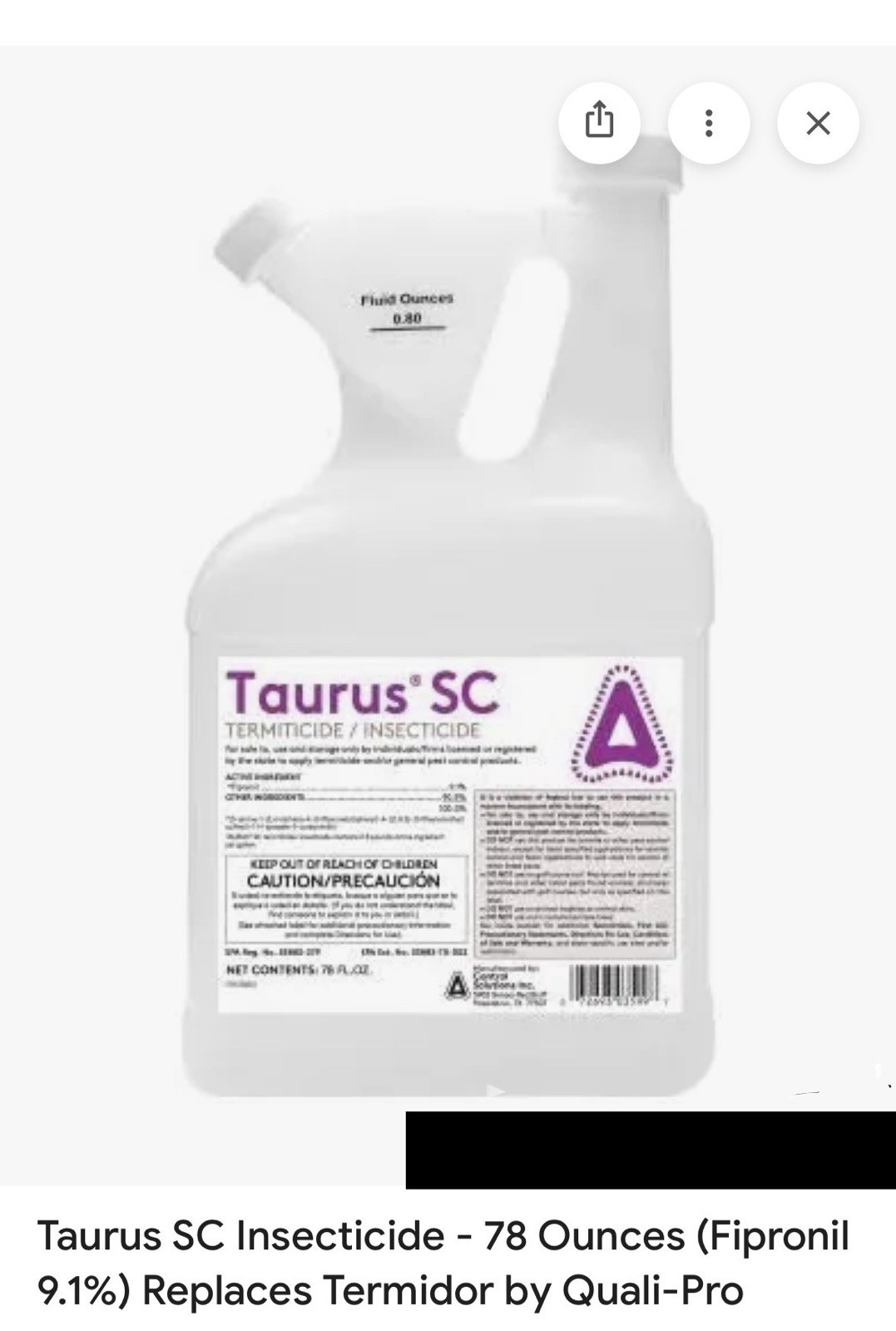 Control Solutions Taurus SC Termiticide/Insecticide Concentrate Liquid 78 fl oz gallery