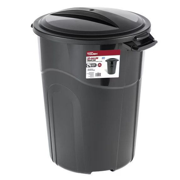 Hyper Tough 32 Gallon Heavy Duty Injection Molded Trash Can with Click Lock Lid gallery
