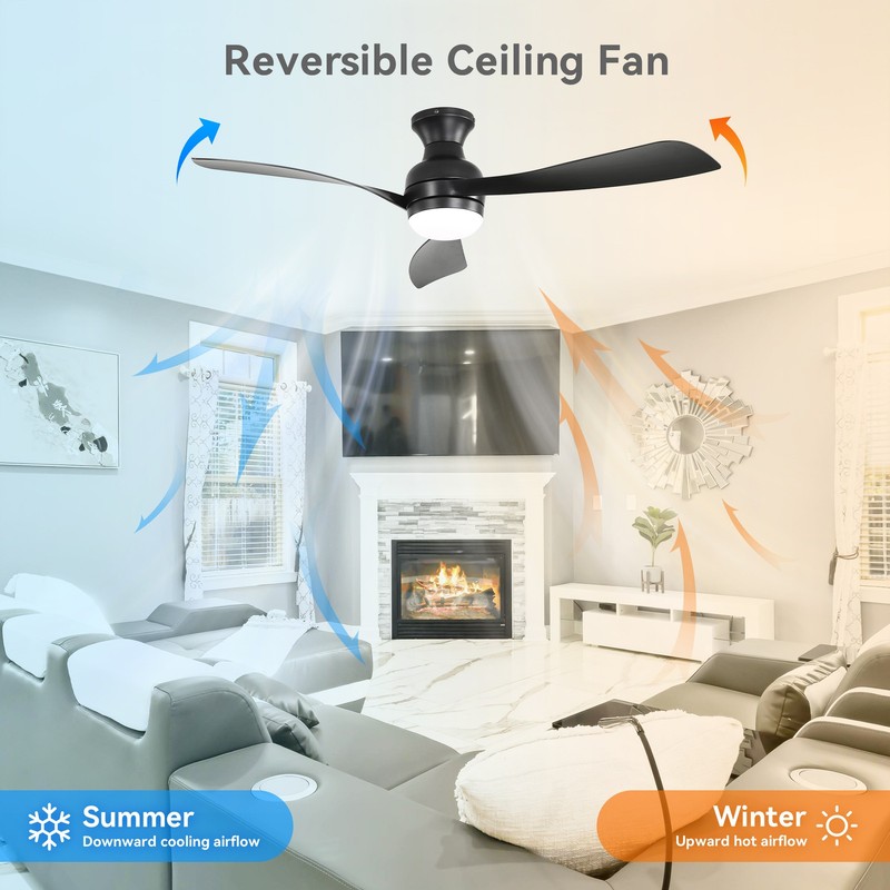 52" Ceiling Fan with Lights, Dimmable LED, Reversible DC Motor gallery