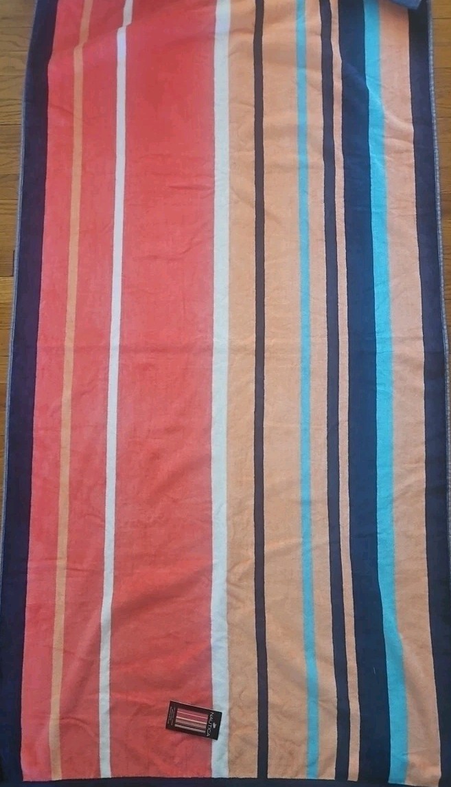 Nautica Beautiful Beach XLarge Towel Striped Multi 36" x 68" / 91cm x 173cm NWT gallery