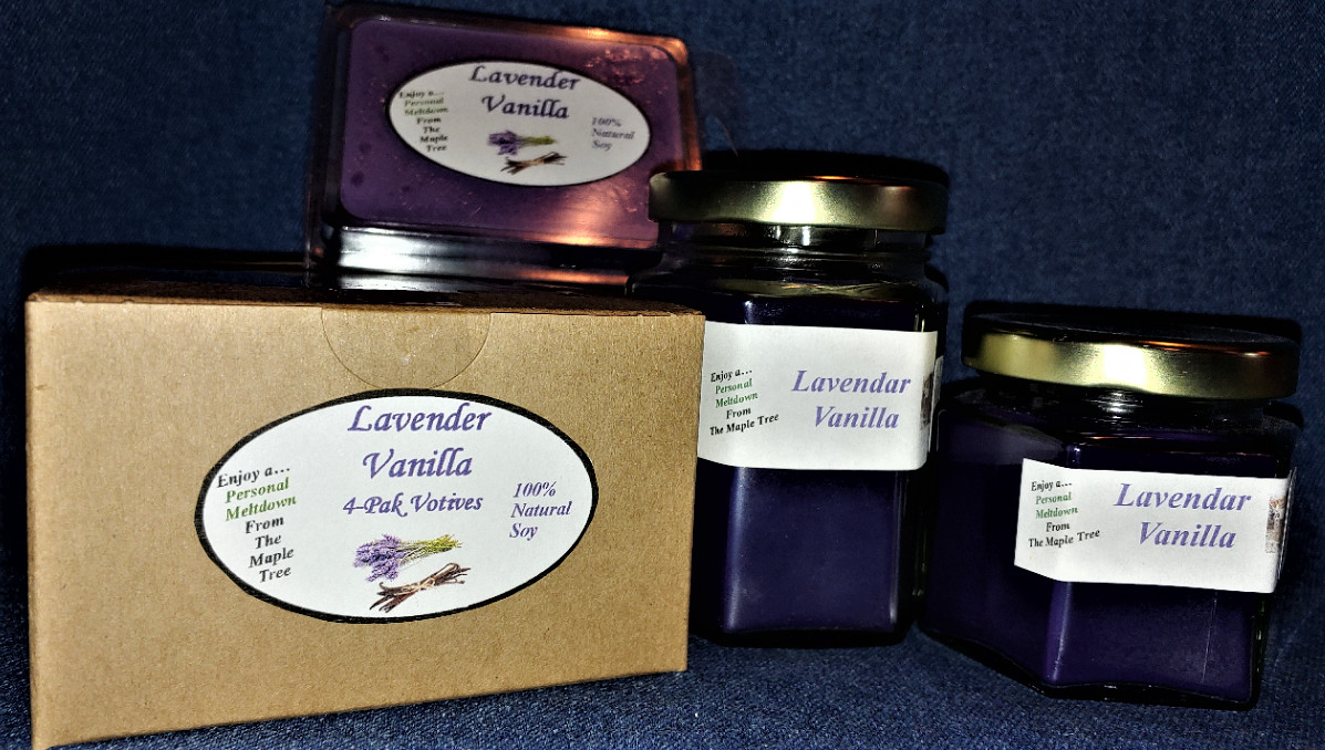 *NEW* Hand Poured Calming Scented Soy Candles Tarts & Votives - Lavender Vanilla gallery