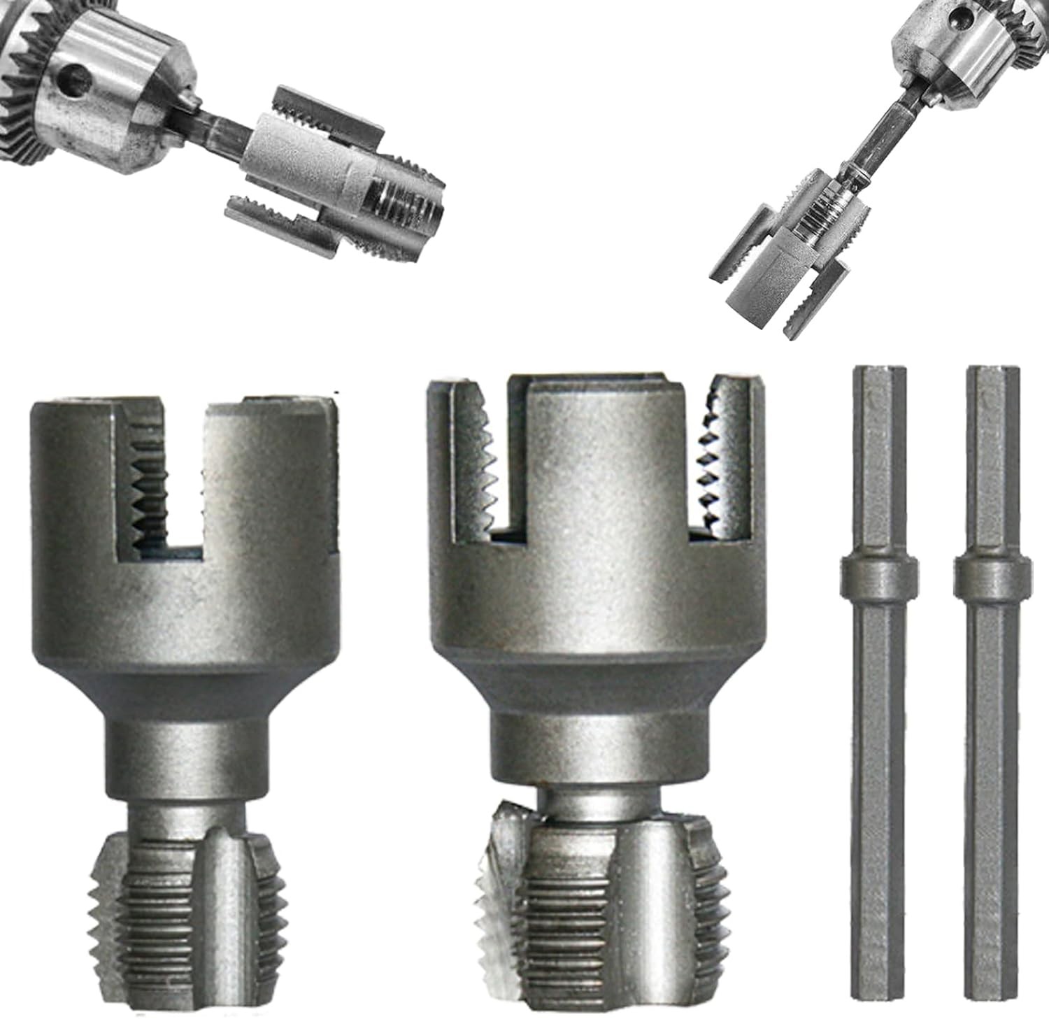 Pipe Thread Cutting Tool, Electric Drill Compatible Pvc Pipe Threader Kit gallery