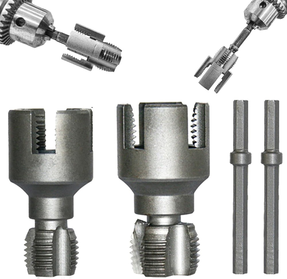 Pipe Thread Cutting Tool, Electric Drill Compatible Pvc Pipe Threader Kit