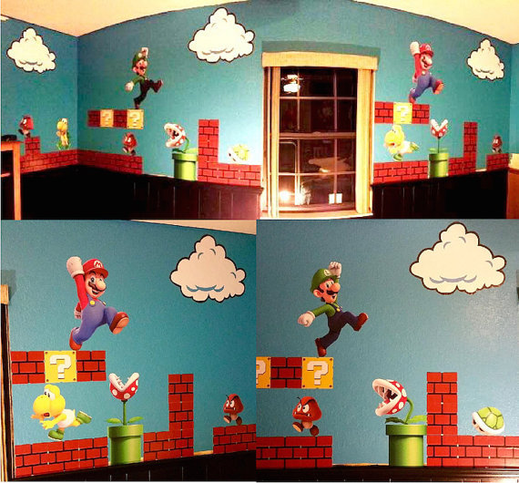 Super Mario Bros Wall Decals Nintendo Wallpaper Stickers Mario Game Room, n71 gallery