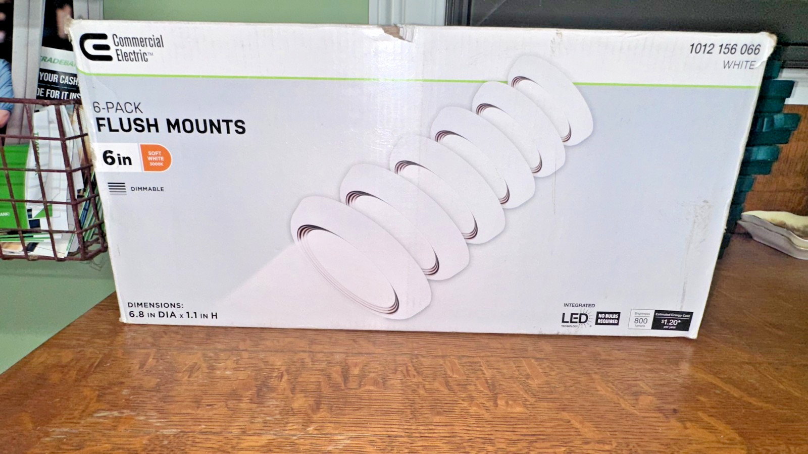 Commercial Electric 6 Pack 6" LED Flush Mount Ceiling Lights 3000K Soft White Di gallery