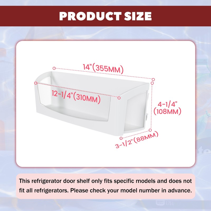 Compatible With Whirlpool Refrigerator WPW10212139 AP6017170 Door Shelf Bin gallery
