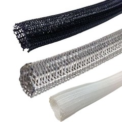 Hook Self Closing Braided Wrap Around Sleeving – 1/8″ to 2″ – Black, Gray, White