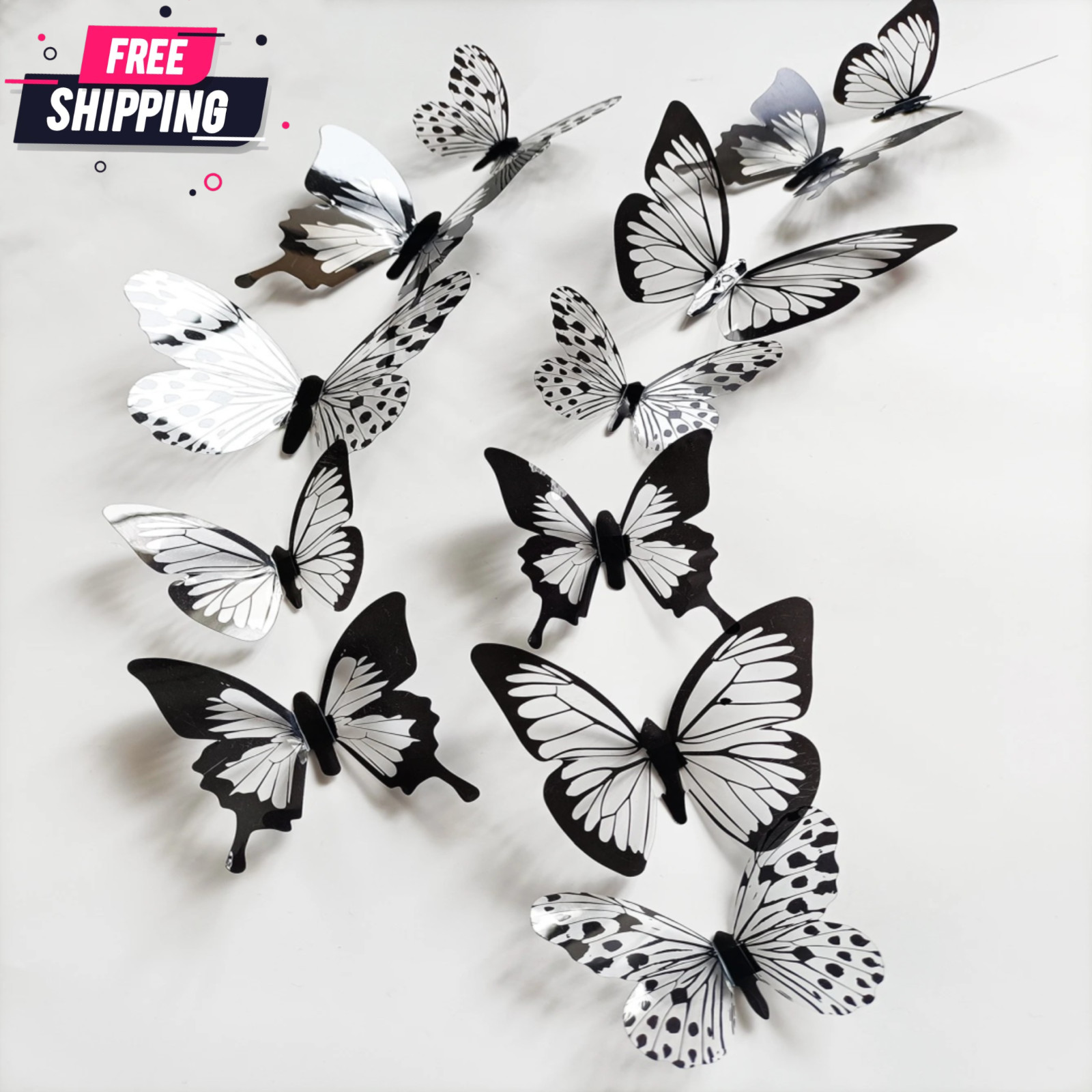 12pcs 3D Butterfly Sticker Wall Decoration for Living Room and Bedroom Stickers gallery