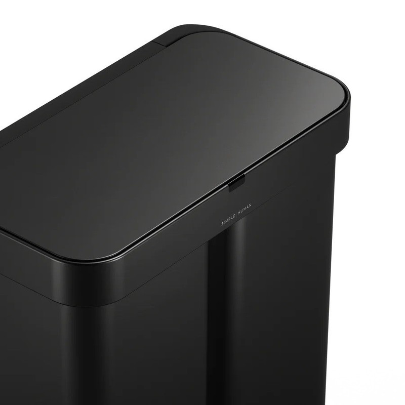 Simple Human - Rectangular Sensor/ Voice - 58L Trash/ Recycler | Matte Black gallery