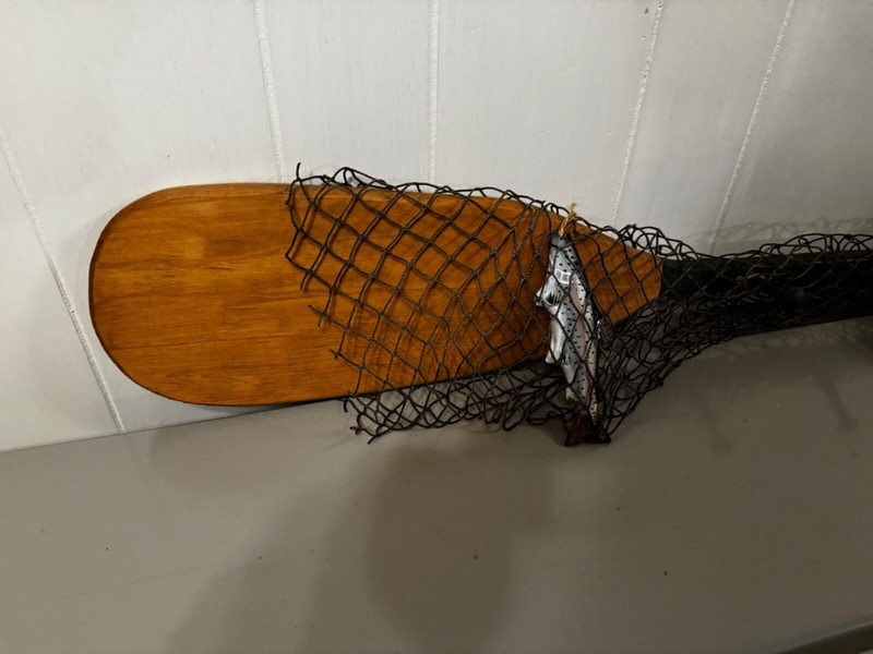 34" Solid Wood Canoe paddle Fishing WALL COAT RACK (3 Hangers) Fish Decor (NICE) gallery