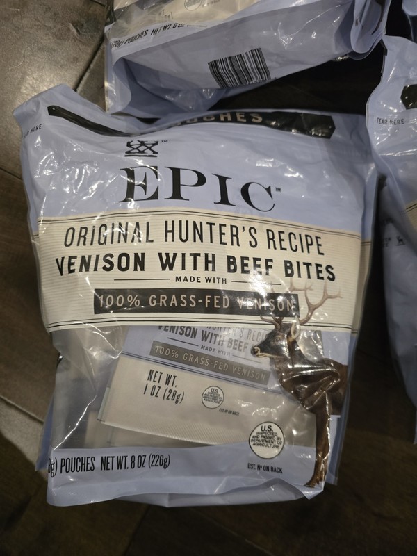 EPIC Venison Beef Jerky Bites 4 Pack Grass Fed Protein Snack Keto Paleo 8oz gallery