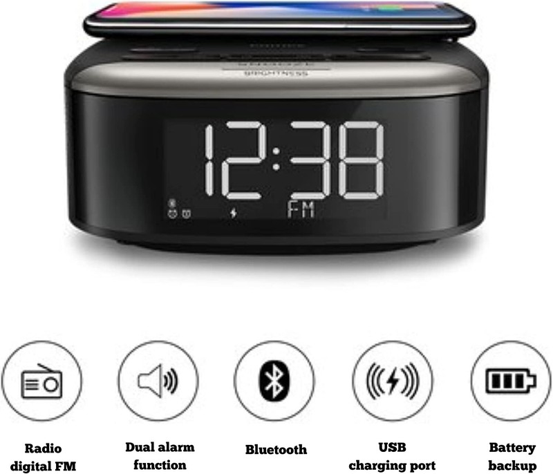 Philips Wireless Bluetooth Digital Alarm Clock for Bedroom. Easy Snooze gallery