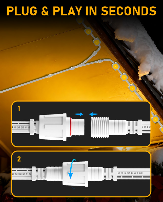 3-Pin Y-Splitter Extension Cable Connector for Eufy Permanent Outdoor Lights E22 gallery