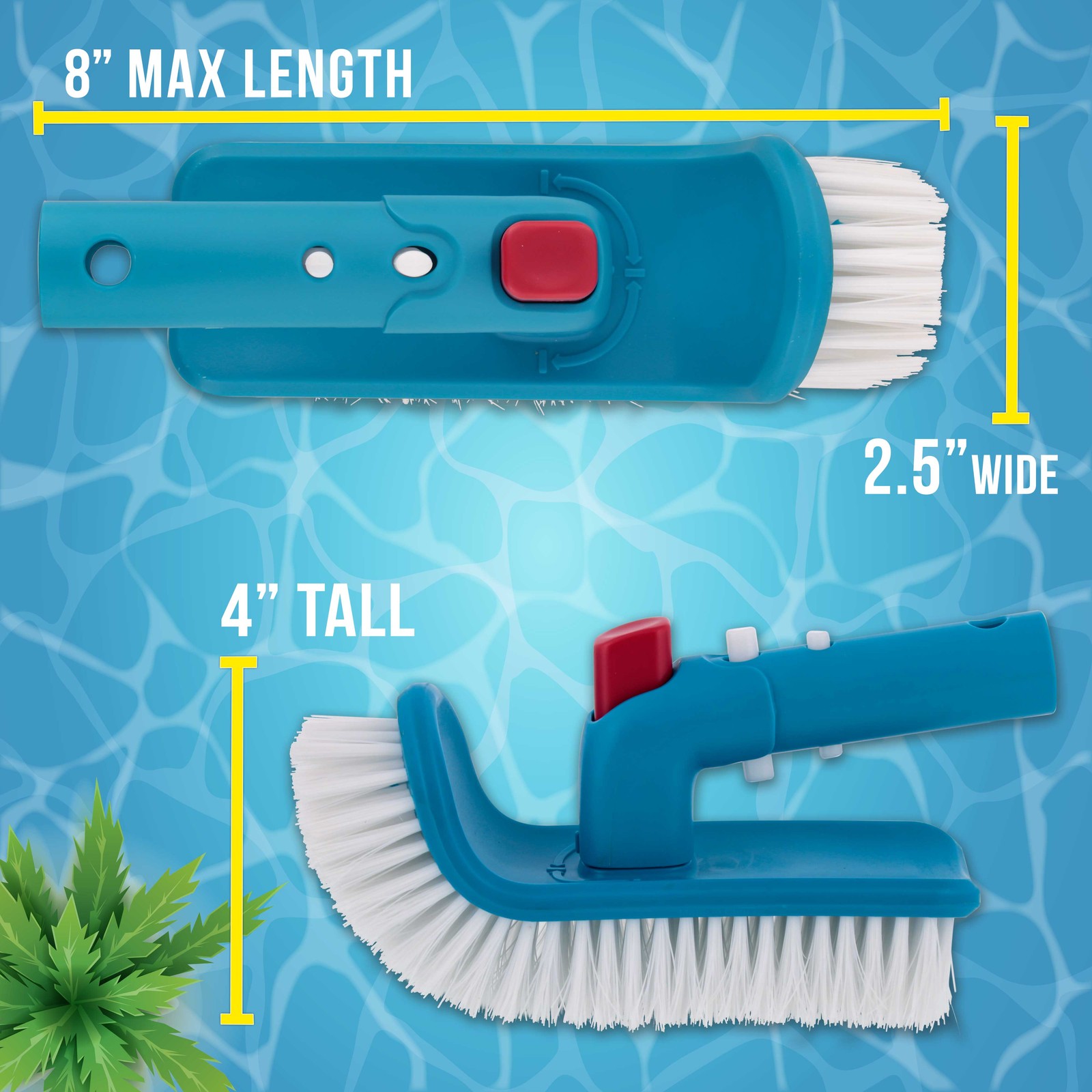 Pool Step & Corner Cleaning Brush with Adjustable Handle Rotation, Spa, Hot Tub gallery