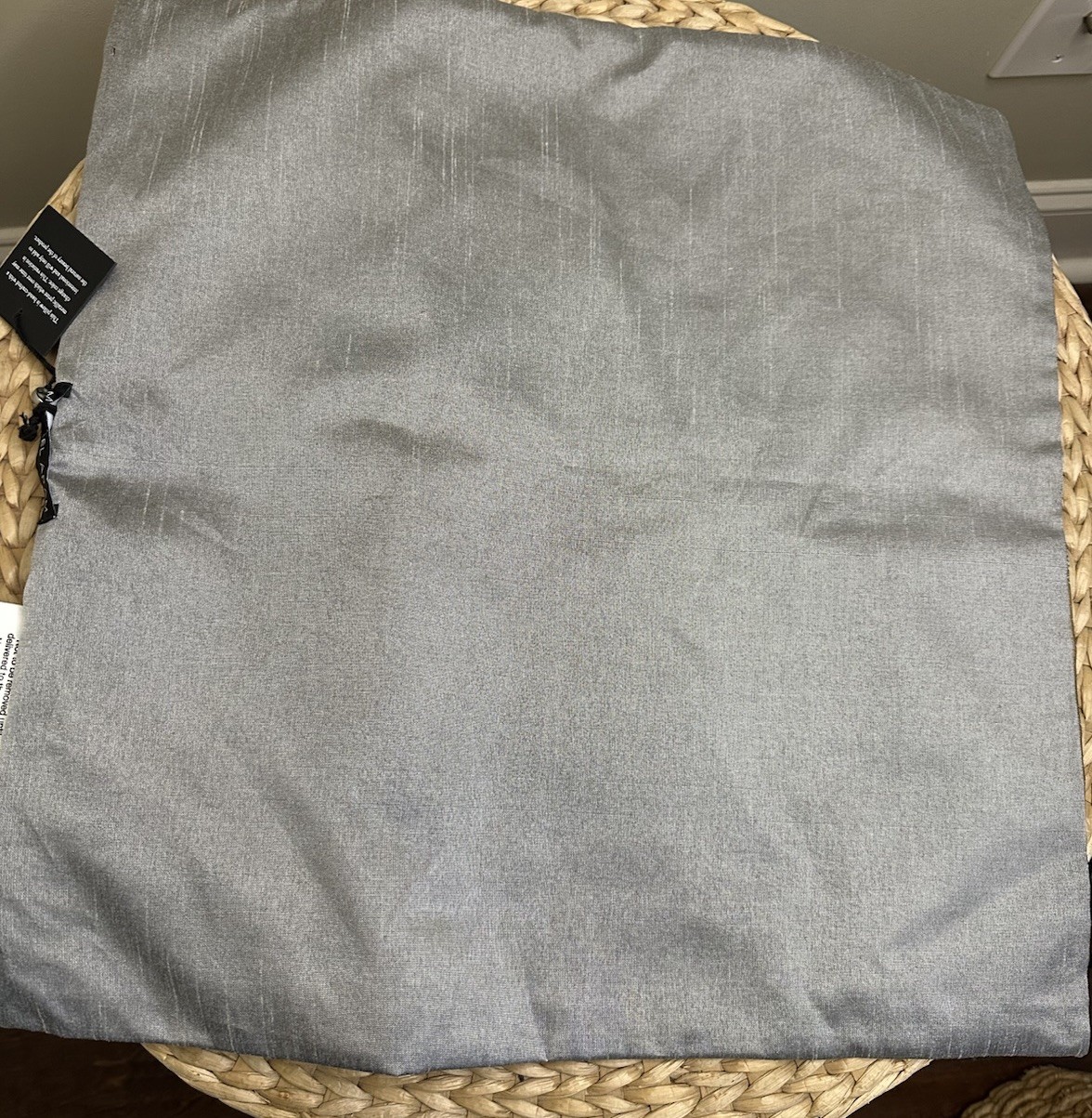 Michael Aram Metallic Textured Decorative Pillow Cover18" x 18" Gray Gold Luxury gallery