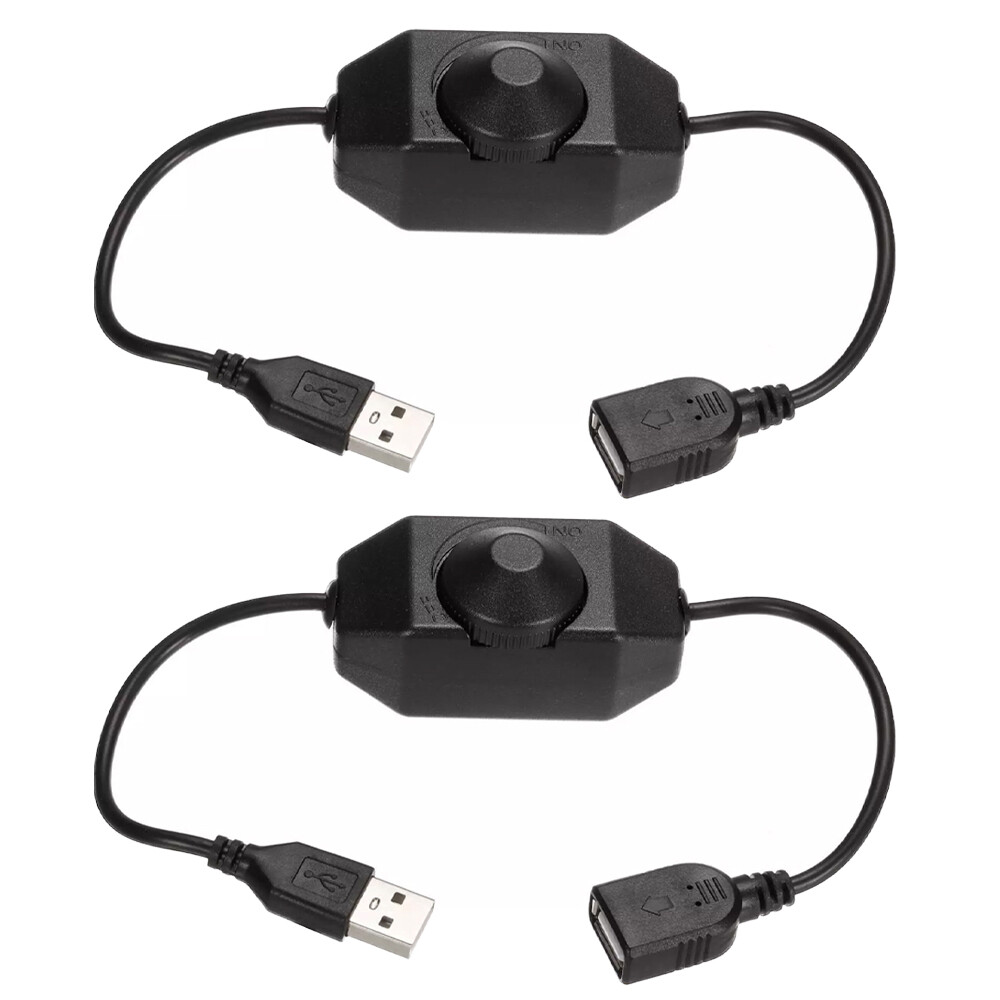 2X 5V USB PWM Rotary Inline Dimmer Switch for LED Strips Lights Black gallery