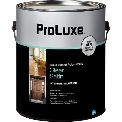 Proluxe PLX259/01 Water-Based Polyurethane, Clear Satin, 1 Gallon - Quantity 1 gallery