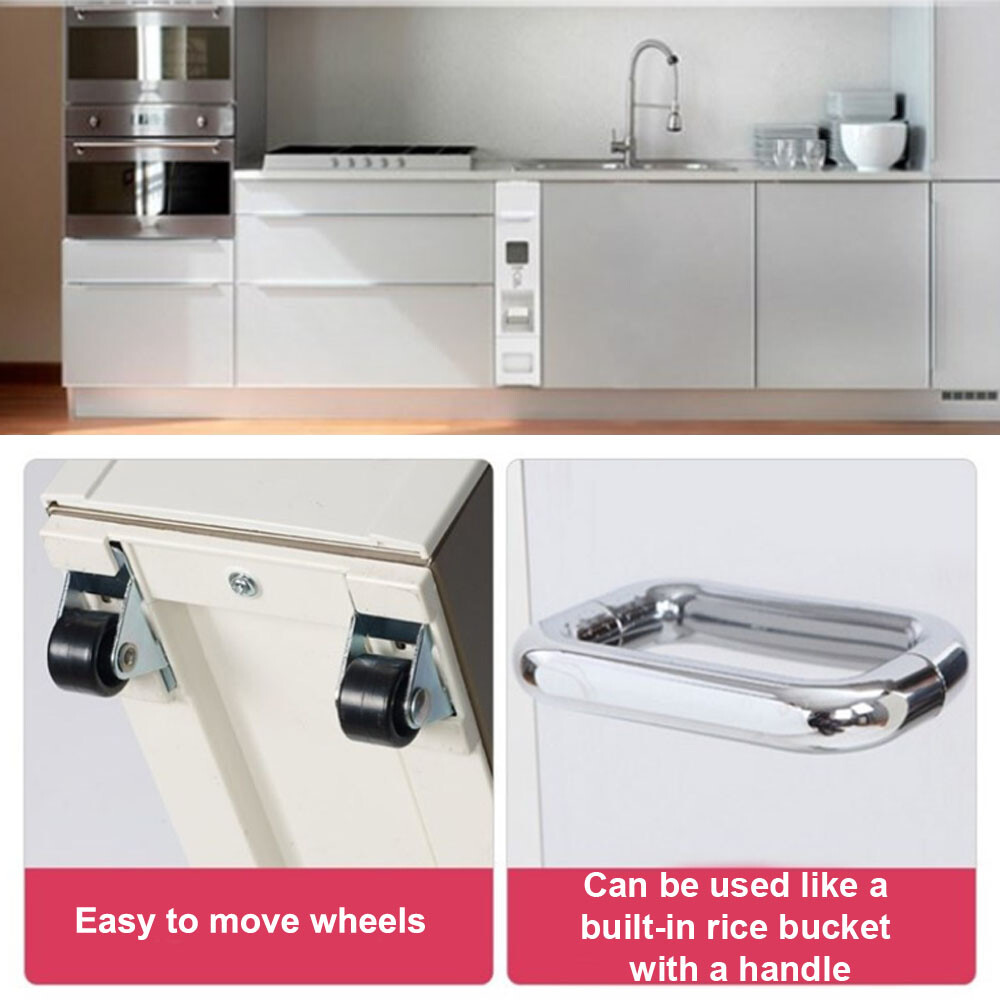 Samick Rice Dispenser Storage 10kg [22lbs] Slim Wheel Auto Measuring Container gallery