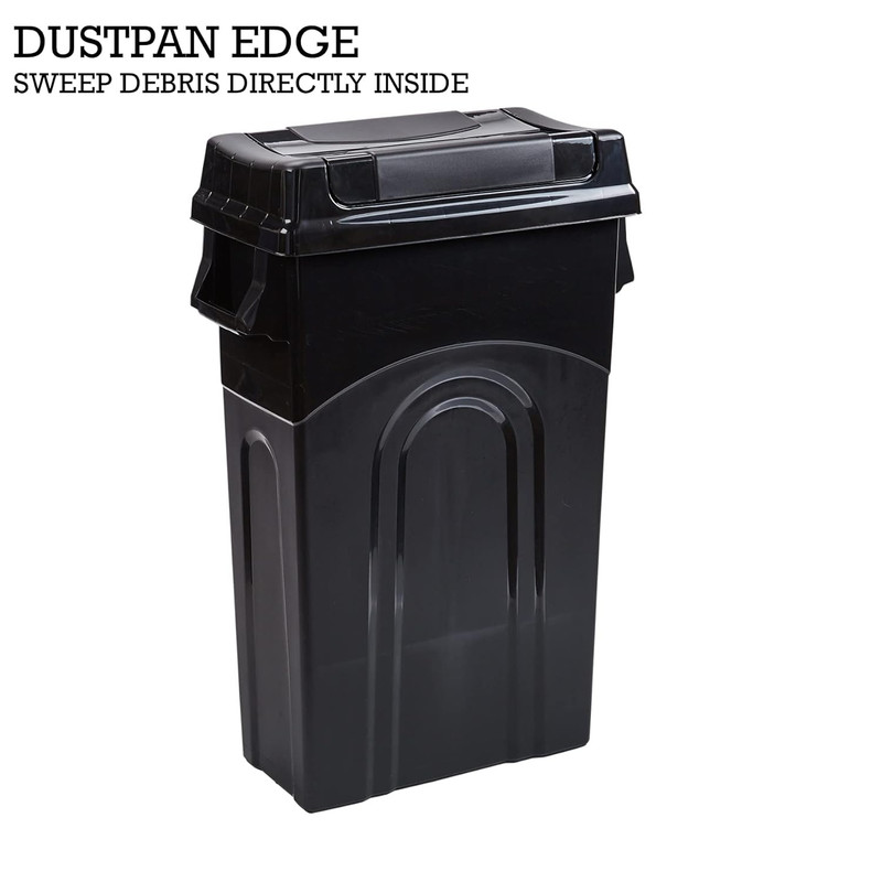 United Solutions Highboy Waste Container with Swing Lid, 23 Gallon, Space Saving gallery