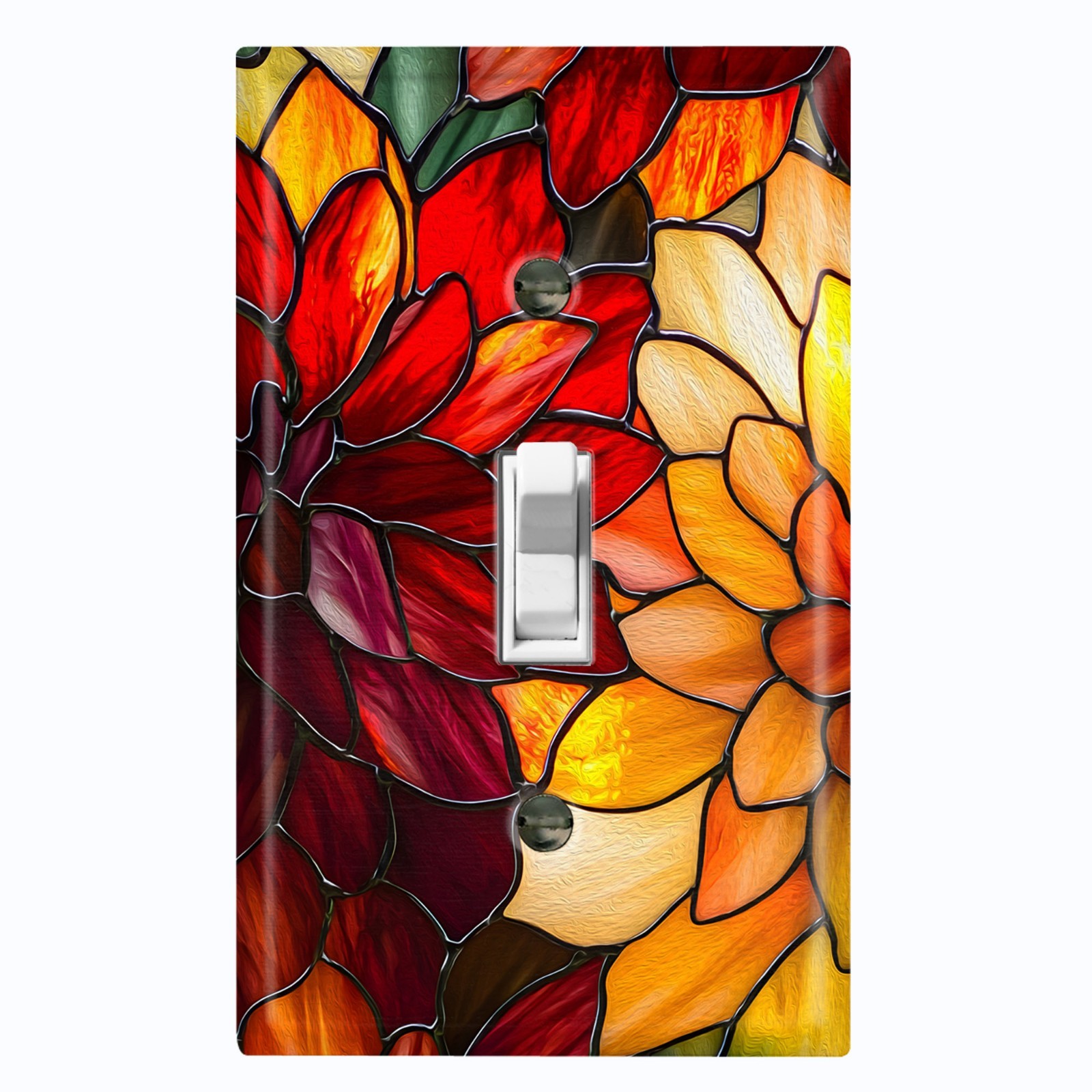 Metal Light Switch Outlet Cover Wall Plate Floral Stained Glass PRINT FWR338 gallery