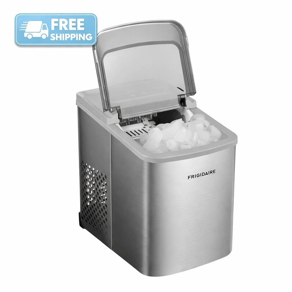 Frigidaire Portable Bullet Ice Maker Self Cleaning 26 lb/Day 6 Min Stainless NEW gallery