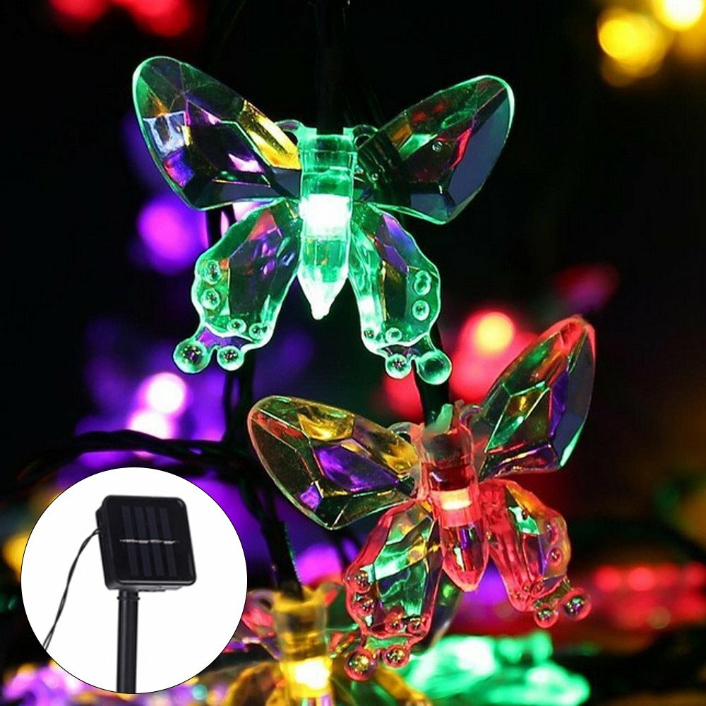 21FT LED Butterfly String Fairy Light Outdoor Garden Yard Decor Waterproof Xmas gallery